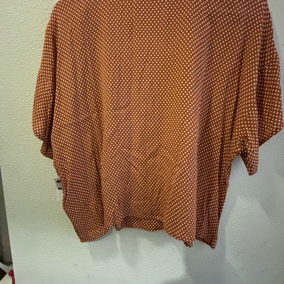 Leith Orange Wrap Blouse with V-Neck - Picture 4 of 4